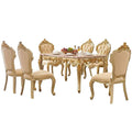European-style rectangular dining table with marble top, luxury home dining set, deluxe table with six chairs, long table, square wooden table