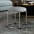 Accessible luxury stoolfor homesoft bag short stool steel bar stool portable practical shoe changing stool coffee table stool carbon steel frame round stool no