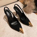 Xd huizhou autumn new patent leather flats wool flats black stiletto heel european and american fashion elegant metal pointed toe