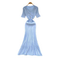 Thousand gold wind accessible luxuryclassy knittingdress women's summer silmslimming look design elegant chic mermaid dress