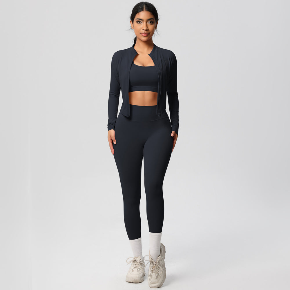 new cloud-like outdoor casual fitness activewear set - quick-dry compression running training yoga suit (3-piece)
