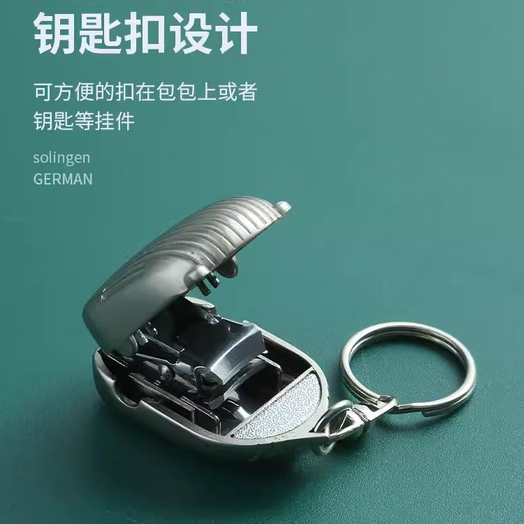 Mini folding nail clippers stainless steel portable manicure tool nail clipper set creative keychain accessories