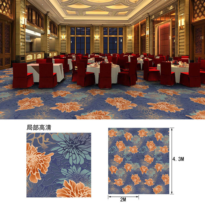 New chinoiserie hotel banquet hall carpet nylon 800g thickened fire retardant 4m large sheets whole patchwork commercial