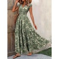 Shipped: bestselling new printed v-neck, cinched-waist maxi dress for independent e-commerce stores – european and american cross-border summer dress