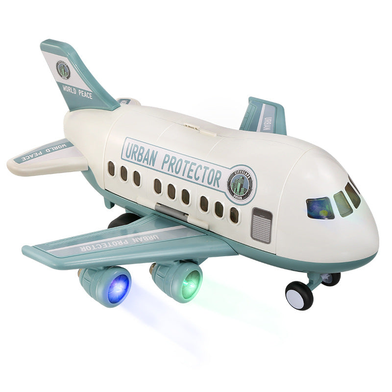 Kids' toy airplane with opening cabin, durable alloy cars, early education puzzle for 2-3 year olds, birthday gift for boys