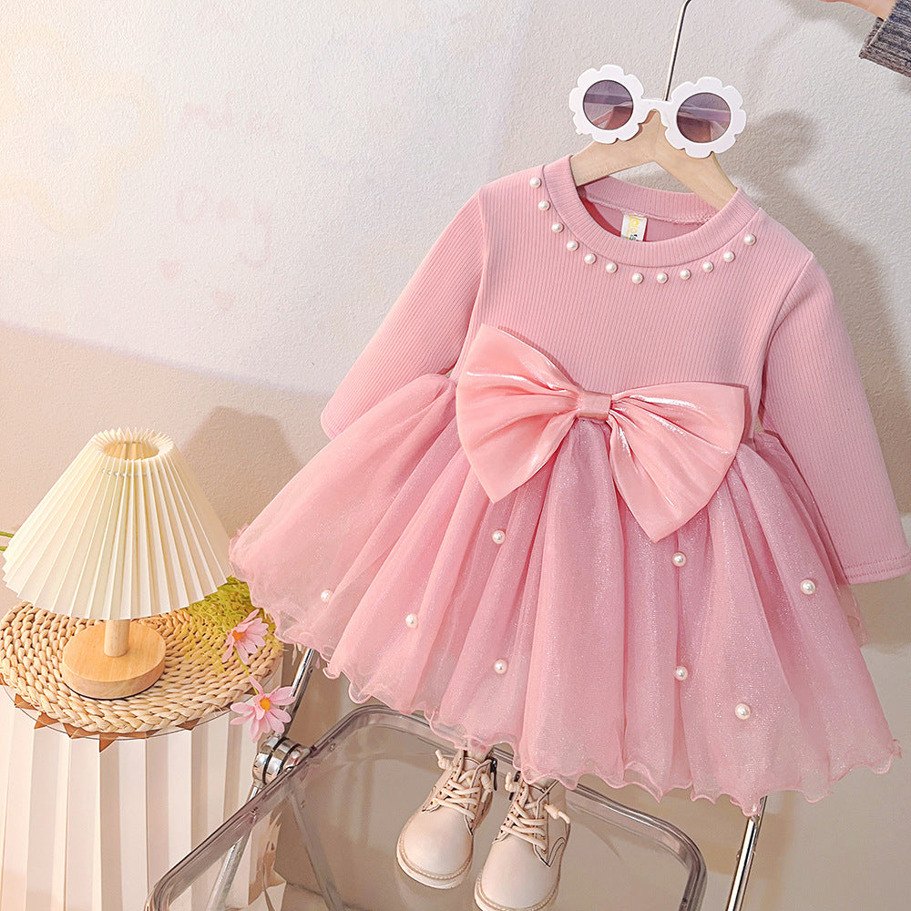 Kidsspring style dress autumn baby girl princess first birthday mesh dress kids