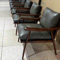 Black walnut color white ash single sofa chair designer modern living room scandinavian casual genuine leather solid wood chair