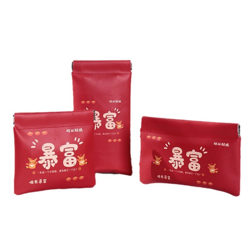 Sanitary napkin storage bag women's explosion cute cartoon lipstick cosmetic bag small portable large capacity