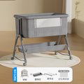 [high carbon steel-light gray] memory foam mattress + storage basket + mosquito net + changing table