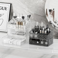 Cosmetic organizer - desktop dustproof premium vanity table makeup & lipstick acrylic drawer storage rack