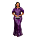 Export african fashion evening dress long skirt mermaid skirt sequin long skirt evening party socialite dress