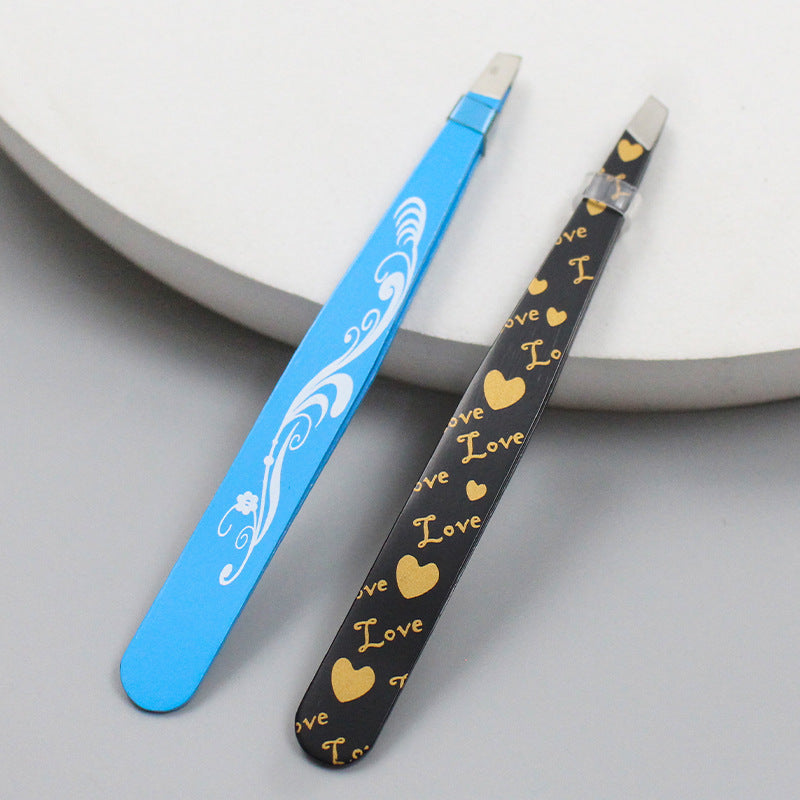Fangling a406 beauty eyebrow clip eyebrow trimming clip eyebrow plucking tweezers eyebrow plucking beard oblique eyebrow clip printing