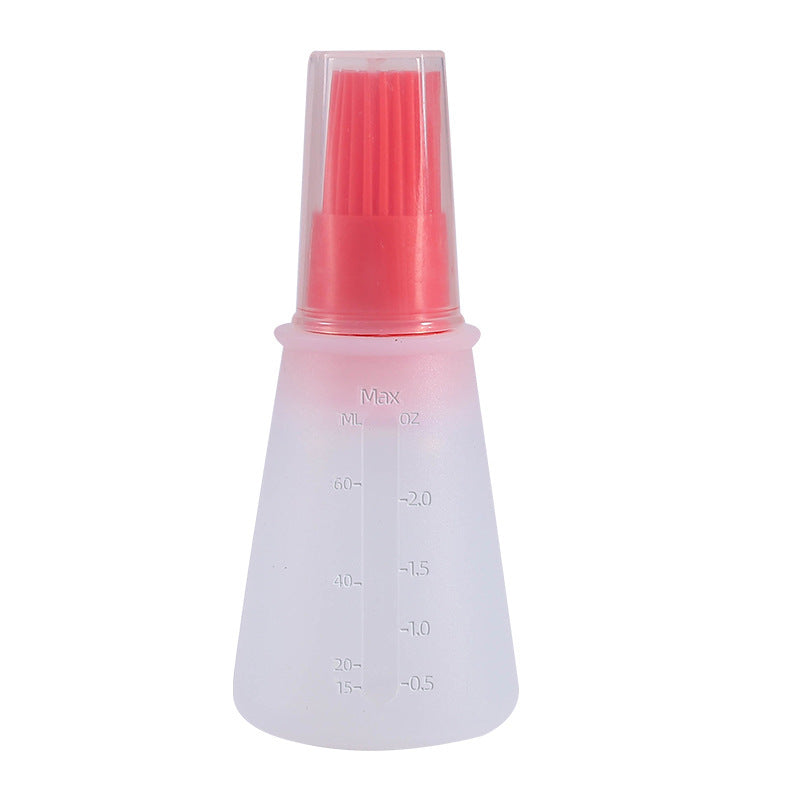 Factory direct silicone oil brush - kitchen gadget, outdoor bbq basting brush with measuring scale and lid