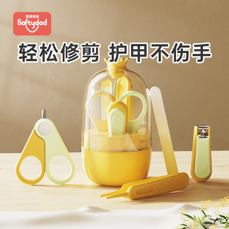 Anti-pinch baby nail scissors set newborn baby small scissors kids nail clippers nail polisher wholesale storage
