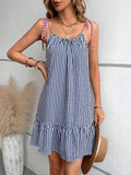 European and american cross-border e-commerce   new striped sexy summer camisole dress for women