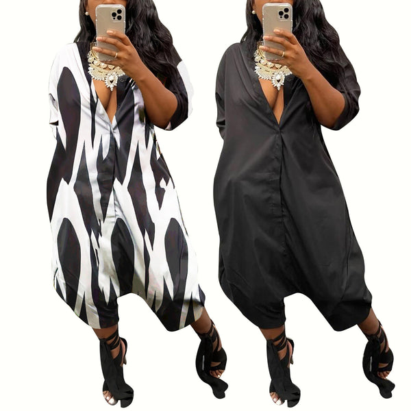 M3030  women's clothing solid color autumn and winter new cardigan loose wide-leg pants casual jumpsuit  Europe and the United States