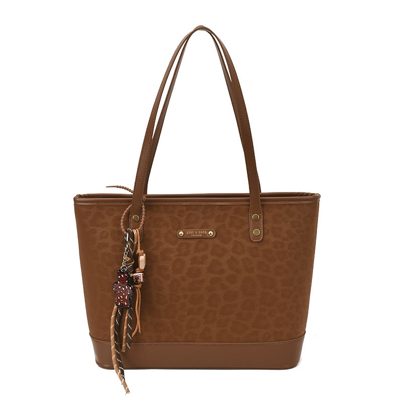 popular leopard print large-capacity shoulder bag for women fall and winternew arrival high-looking vegetable basket easiest for match tote bag