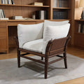 Sofa chair wabi-sabi style chair b&b saddle leather scandinavian medieval designer pure solid wood for home single chair fully decorated