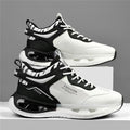 Men's 2026 spring new arrival: air cushion shock absorption, soft sole, height increasing, thickened high-top platform sneakers - trendy basketball shoes for men