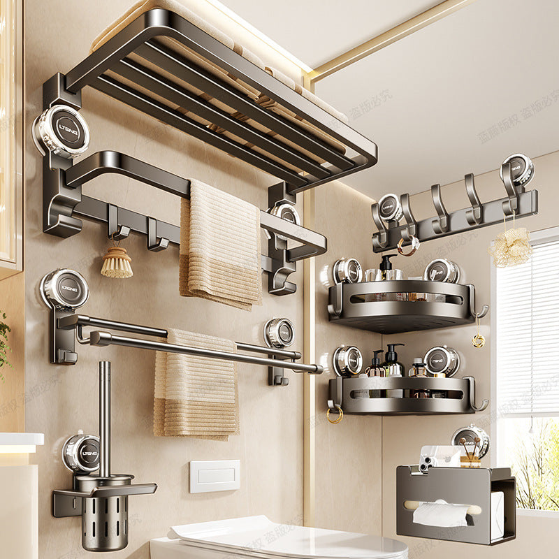 Rotary suction cup, bath towel rack, toilet non-punching, wall-mounted rack, bathroom towel rack, storage kit