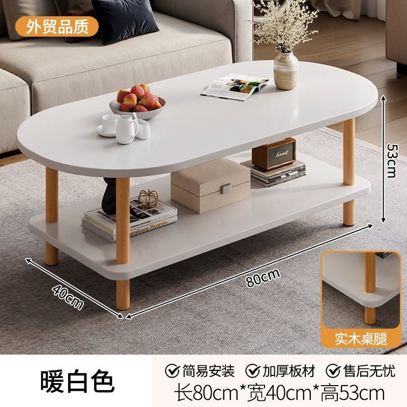 Coffee table small apartment double layer thickened rental house simple table high-end simple tea table bedroom small table