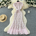 Luxury chic chanel-inspired dress - new autumn collection: french high-end, slimming, hollow-out lace mermaid skirt