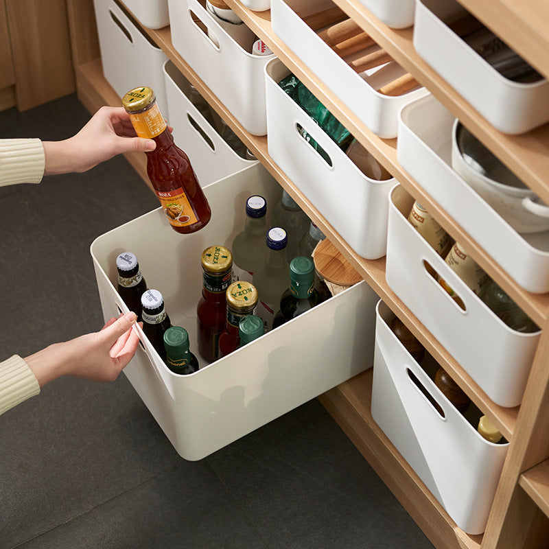 Household kitchen seasoning storage box under sink cupboard sorting drawer partition storage pot pulley storage basket