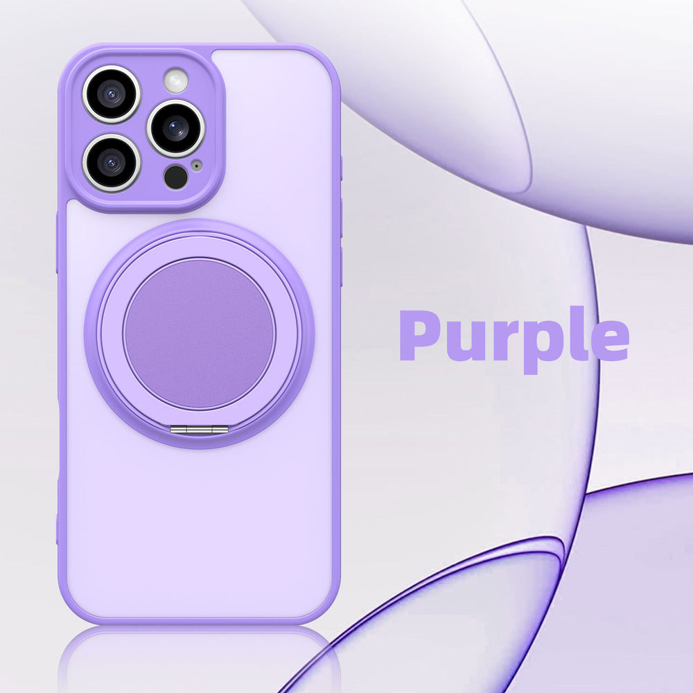 Iphone 17 phone case - new skin-feel matte finish with 360° magnetic stand, universal fit for apple 16 pro max