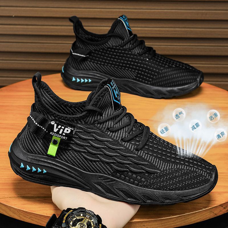 New casual men's shoes: trendy, breathable, winter flyknit sneakers - lightweight, versatile, work shoes, mesh shoes, men's athletic shoes