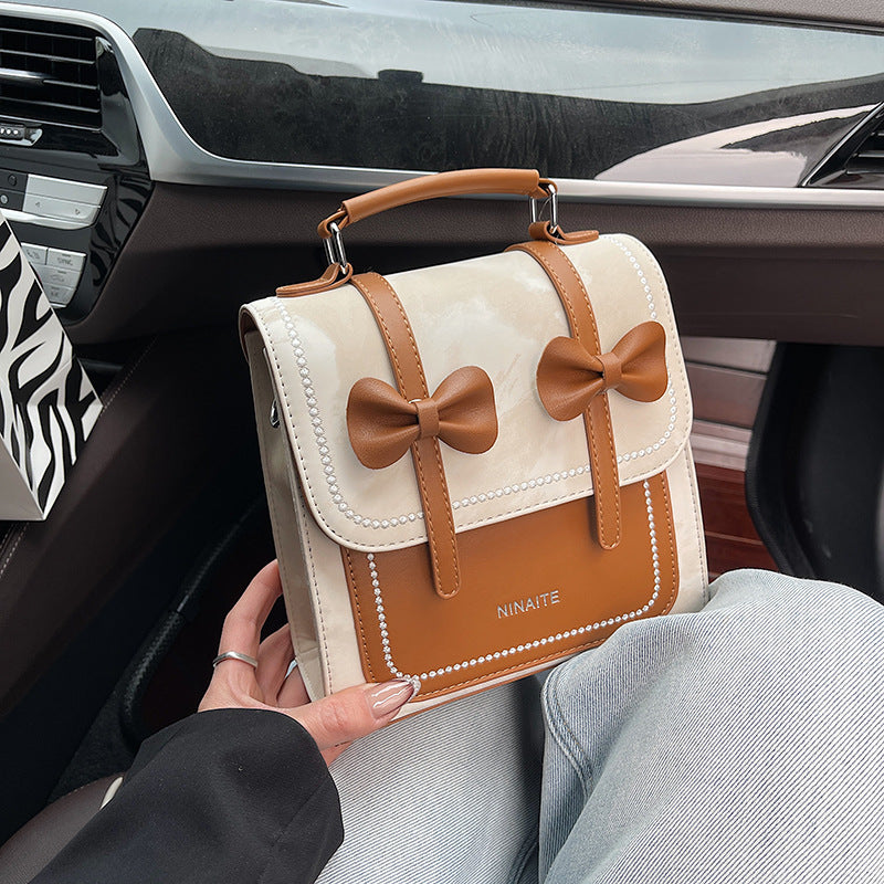 New backpack women's versatile casual portable Korean version student schoolbag small square bag premium sense lightweight travel backpack