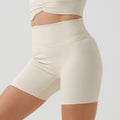 European and american eco-friendly ribbed quarter yoga shorts - high waist, butt-lifting, seamless fitness leggings - classic women's sports yoga pants