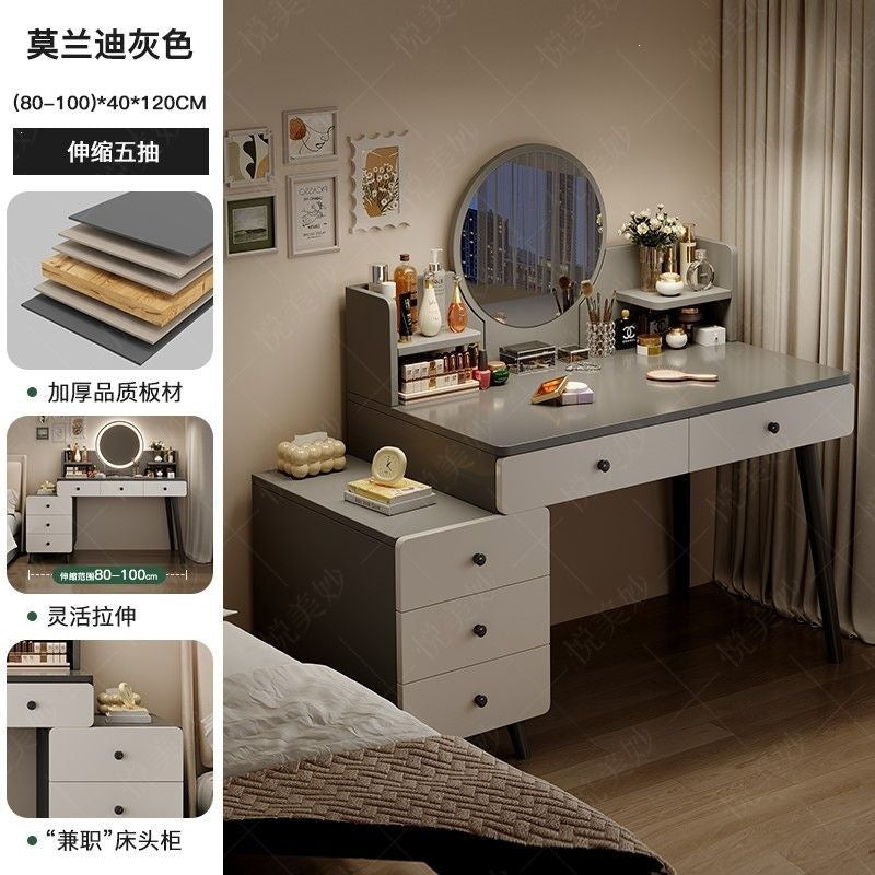 Bedroom dressing table for home chest of drawers all-in-one makeup table small apartment room multifunctional storage retractable dressing table