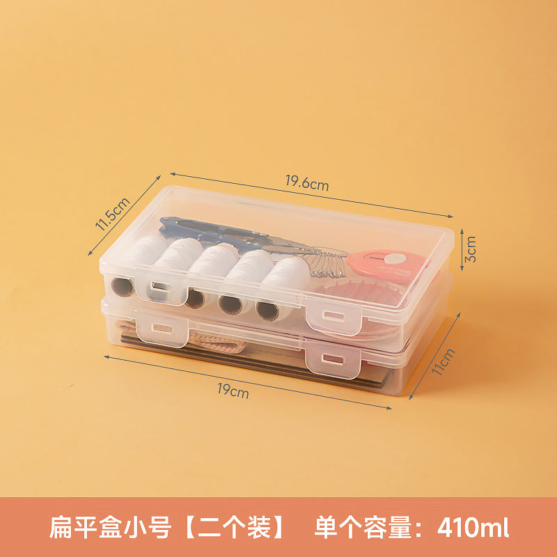 needle and thread plastic transparent storage box with lid drawer can be stacked needle box household mirror cabinet desktop storage box wholesale