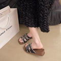 French chic minimalist flat sandals for women - summer 2025 outdoor wear, flat beach roman toe sandals, non-slip