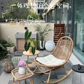 Rattan rocking chair recliner adult for home casual chair rattan chair sofa chair nap chair sedentary comfortable lazy rocking chair