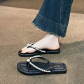 Summernew arrivalpure colorfashioneasiest for match pearl flip-flops women's sandals flats low heel classy women's shoes
