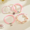Wholesale seashell bracelet jewelry - cross-border summer ocean style starfish bracelet - trendy pink polymer clay pearl bracelet for women