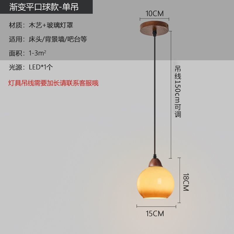 Medieval style lamps bedroom bedside small chandelier bedside table retro restaurant aisle new chinoiserie single head long hanging lamp