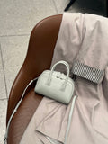 2026 bowling bag genuine leather boston bag first layer cowhide shoulder crossbody small bag k-style satchel bag women's bag