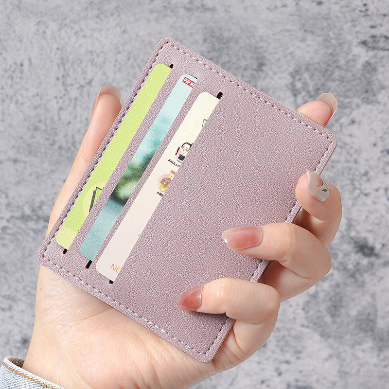 Small card bag for women, small and ultra-thin mini card clip, bus bank card cover for men, one piece portable anti-degaussing card bag.