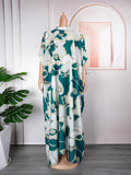 Fashion cross-border foreign trade africa  plus sizedress women's new summer chiffon printing long skirt