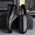Spring & fall breathable men's shoes soft leather soft bottom real soft leather casual leather shoes men's non-slip waterproofabrasion resistant work shoes dad shoes