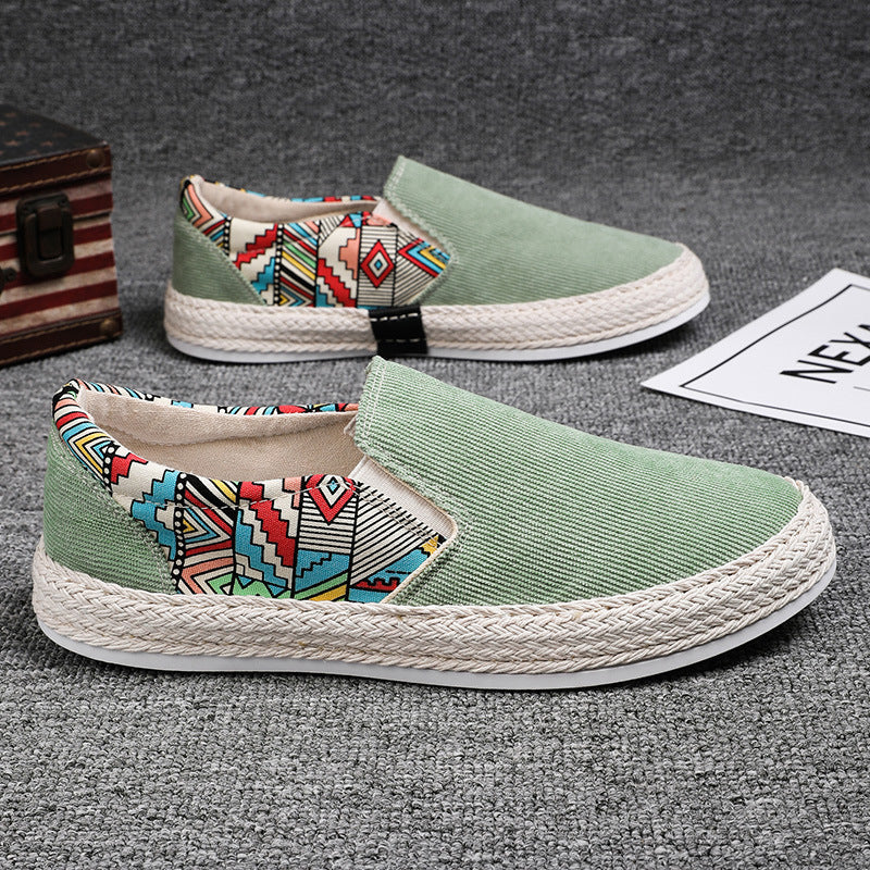 Men's canvas shoes 2025 new spring breathable casual slip-on thousand-layer sole handmade old beijing style canvas sneakers