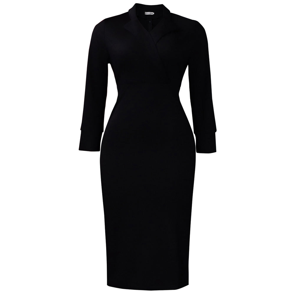 C8644 european and american cross-border  2020 autumn new arrival: elegant, bodycon, and figure-flattering african dress with suit collar and long sleeves