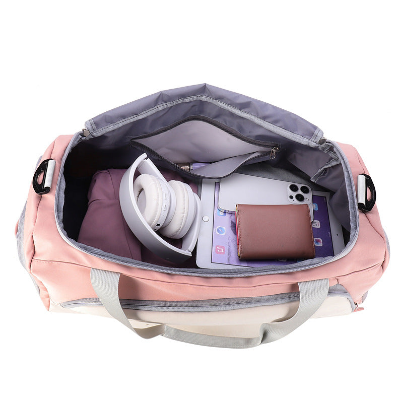 New multi-functional fitness bag, independent shoe compartment, dry and wet separation travel bag, portable short-distance lightweight messenger shoulder bag
