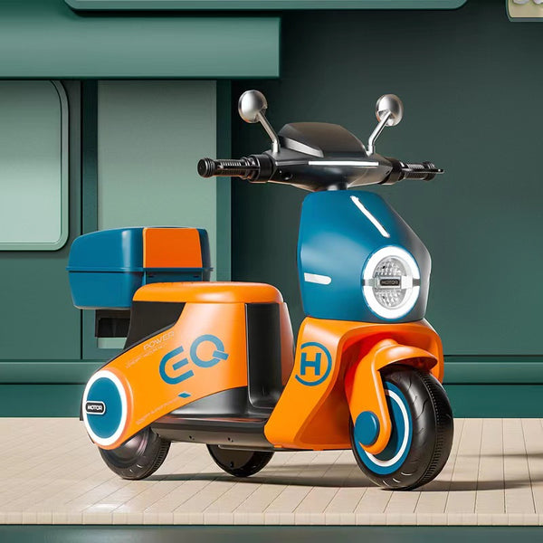 Children's motorcycle electric car baby toy car can seat baby with music tricycle children's battery car