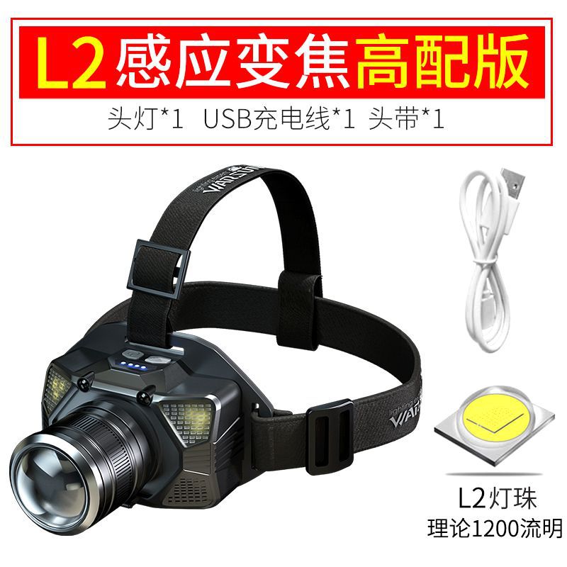 Walson manufacturer WD09 induction headlight strong light head-mounted led long battery life night fishing fish outdoor super bright mining lamp