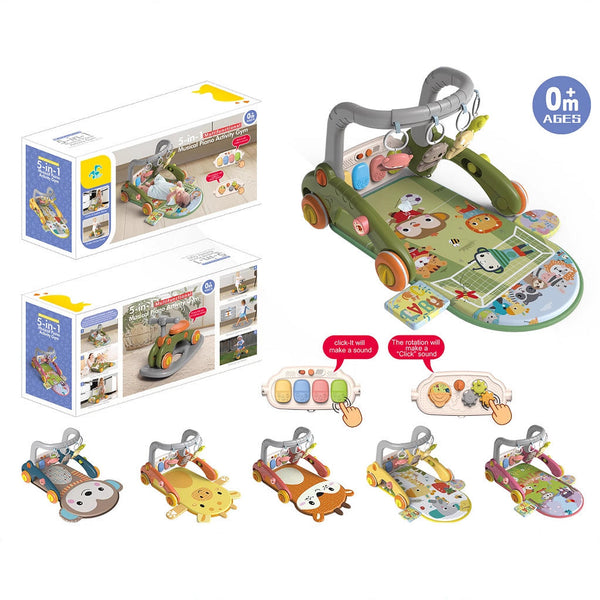 Baby toy pedal piano walker fitness rack 5-in-1 multi-functional walker 0-6-12 months