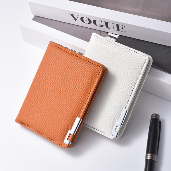 Wallet Men's Short Wallet Iron Edge Cross Pattern Men's Multi-Card Wallet Card Bag, Wallet Men's Premium Sense