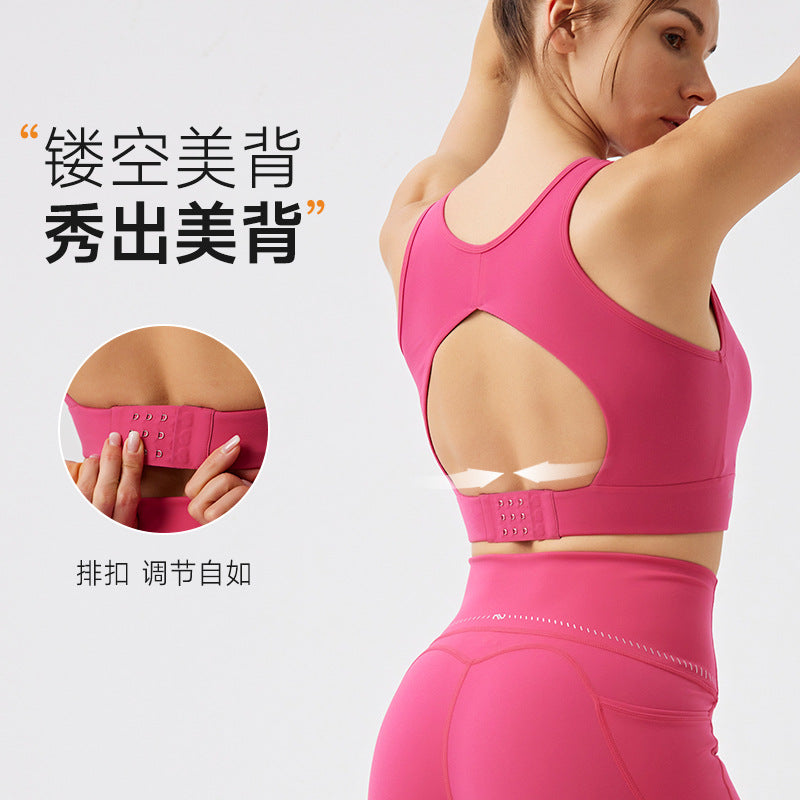 Shockproof running bra - high-impact fitness vest style - padded sports bra for women - outdoor workout underwear